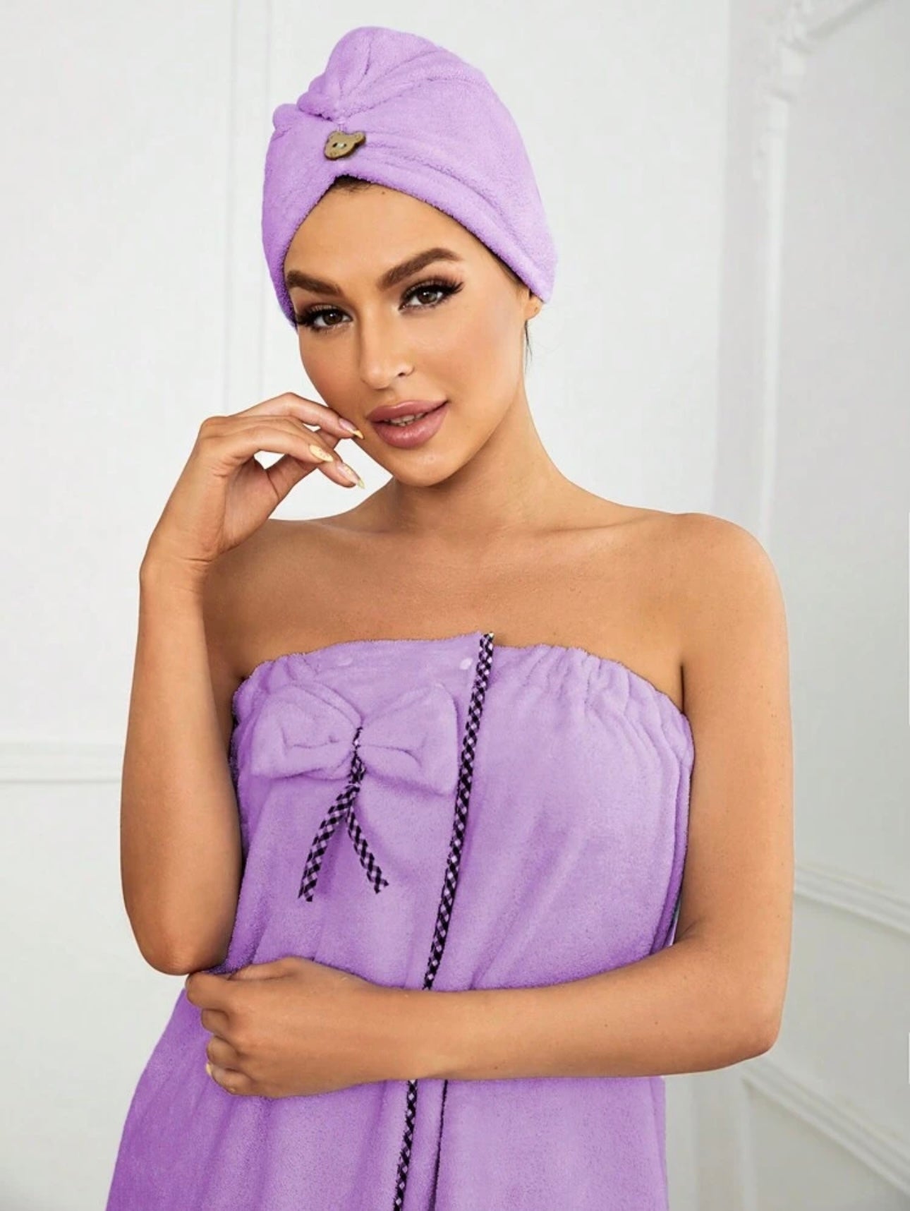 ❤️ ✨ طقم الحمّام 3 قطع – دلال، نعومة، و لمسة أنوثة فخمة 💫